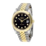 Rolex Datejust Black Diamond Dial Steel Yellow Gold 126303BKDJ Jubilee Replica